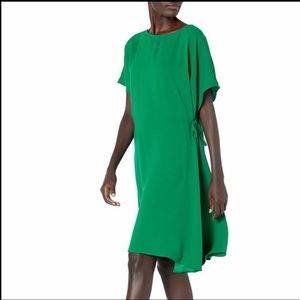 NWT Trina Turk Drape Tie Green Gemstone Shift Women XL Knee Length Dress